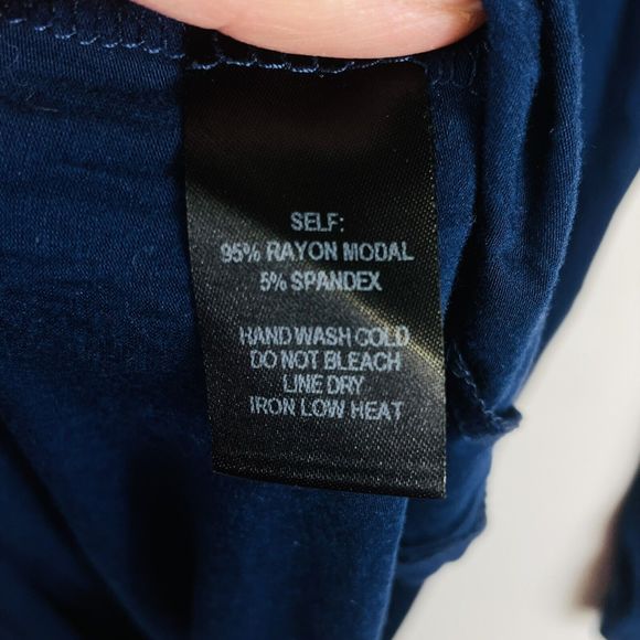 Lulus Blue Long Sleeve V-Neck Open Cold Shoulder Tunic Top Shirt‎ Womens Large - Picture 6 of 6